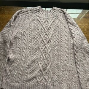 Abercrombie & Fitch Light Pink Cable Knit Sweater